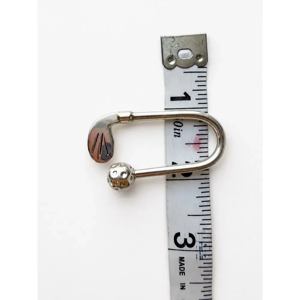 Sterling Silver 925 Golf Key Ring Screw-Off Golf Ball Keychain Vintage Golfcore
